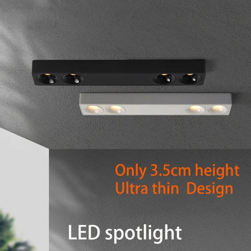 Led Spotlights Surface Mounted Spots Light COB 28W Long Strip Linear Lamp Ultra-thin Ceiling Foco 85-265V White Black