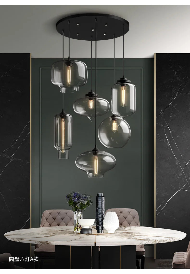 Caren Lighting handmade Glass Modern Nordic hanging loft Glass Pendant Light decor Lights Fixtures led filament dinningroom Lamp