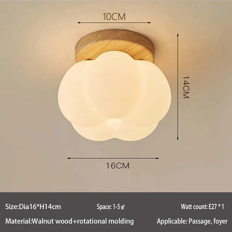 Home Lighting Walnut Copper LED Ceiling Light Corridor Living Room Light Interior Decoration Modern Ceiling Light Fixtures