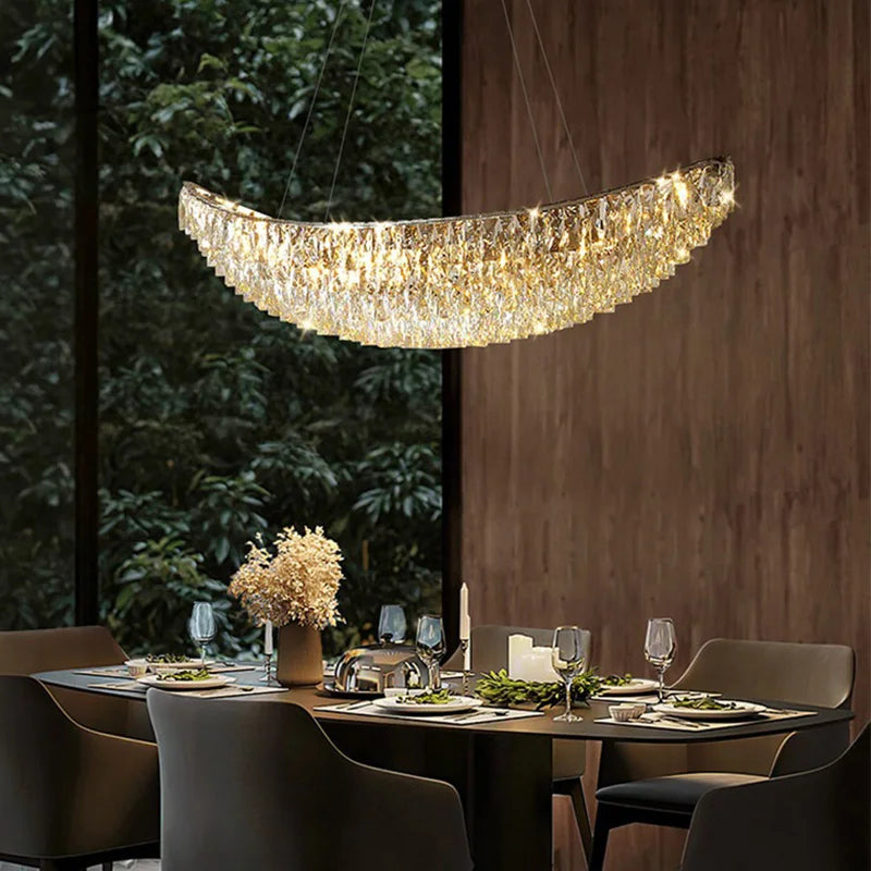 Luxury Crystal Modern Ceiling Chandeliers Dining Table Light Lustre Led Ceiling Lights Home Decor Suspension Chandelier Żyrandol