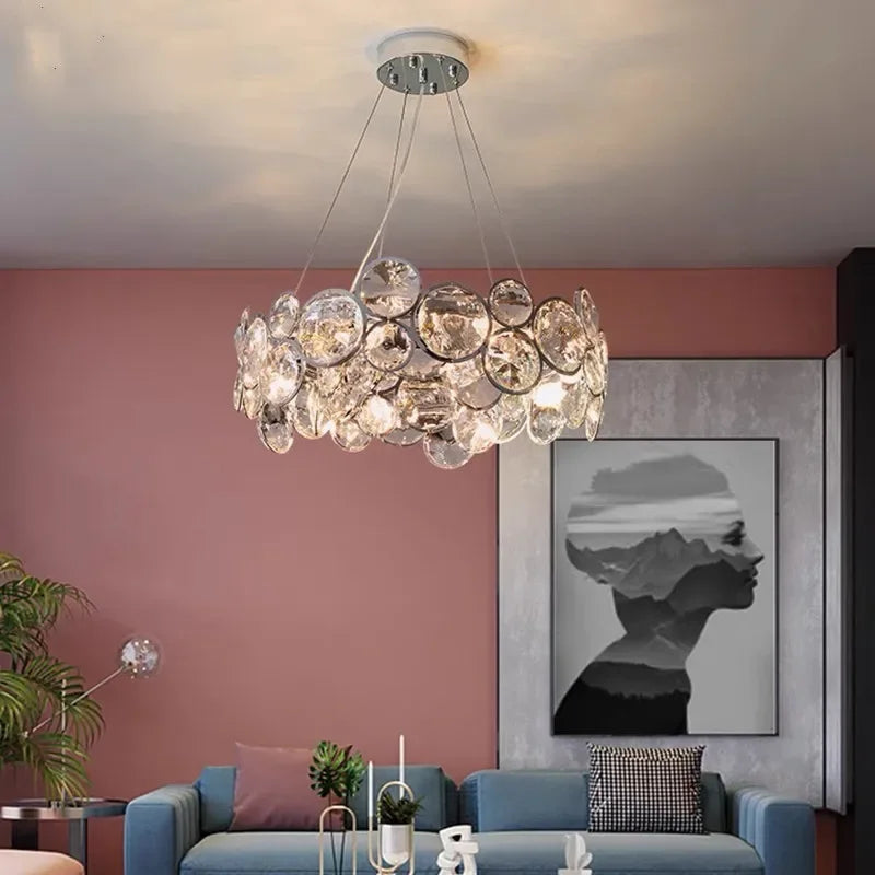 2026 New Nordic Style Chandelier Luxury LED Crystal Pendant Lights for Living Room Modern Lamp for Romantic Bedroom Dining Room