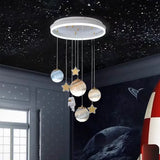 Children's Room Ceiling Pendant Planet Astronaut Children's Living Room Bedroom Nordic Cartoon Decoration Moon Ceiling Light