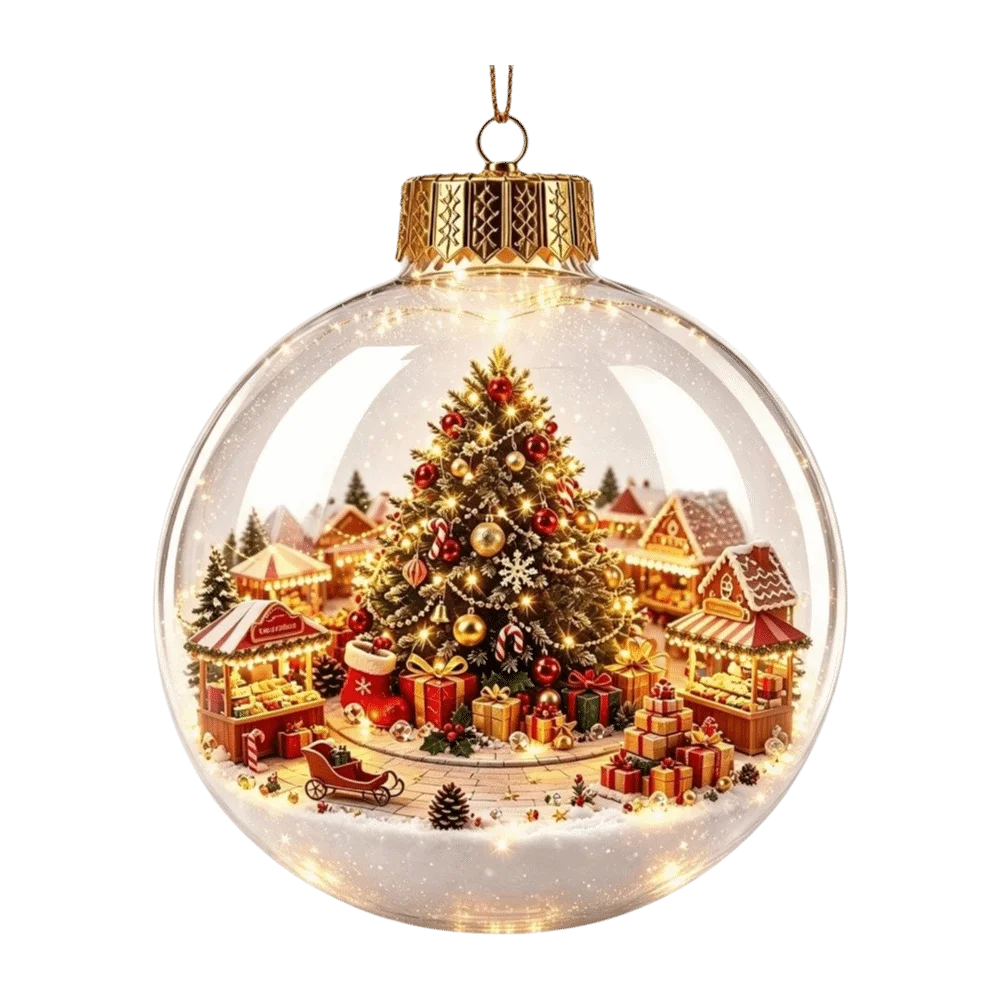 Luminous Transparent Christmas Hanging Ball LED Lights Snowman Christmas Tree Decor Elk Sock Xmas Tree Ornaments Christmas Tree