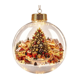 Luminous Transparent Christmas Hanging Ball LED Lights Snowman Christmas Tree Decor Elk Sock Xmas Tree Ornaments Christmas Tree