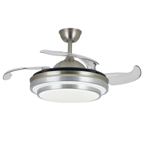 Modern Ceiling Fan with LED Light Kit and Remote Control Retractable Fan Blade for Indoor Bedroom Home Application Summer