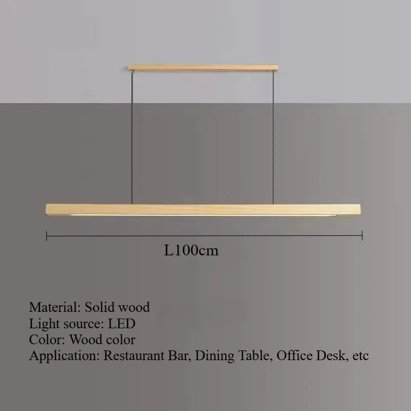 Nordic Walnut Solid Wood Pendant Light LED for Dining Tables, Study Rooms, Bar Counters, Office Desks, Indoor Home Lighting