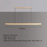 Nordic Walnut Solid Wood Pendant Light LED for Dining Tables, Study Rooms, Bar Counters, Office Desks, Indoor Home Lighting