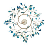 Modern Colorful Agate LED Ceiling Chandeliers Lighting Romantic Leaves Shape Pendant Lamp Living Dining Room Bedroom Decor Light