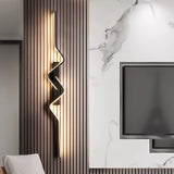 Nordic Matte Black Linear Decor Light - Luxury Indoor Sconce for Modern Villa