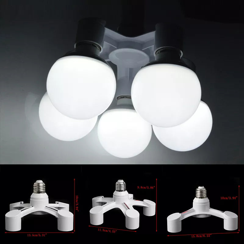 3/4/5 In 1 E27 Bulb Adapter Splitter Pendant Lamp Holder Screw Lighting Fixture