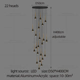 Minimalist Style LED Ppendent Lamp Double Layered Attic Chandelier Villa Staircase Pendant Light Living Room Kitchen Pendant