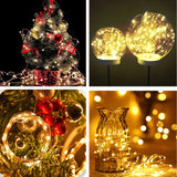 Battery Powered LED Silver Wire String Lights - 1M 2M 5M 10M Fairy Garland