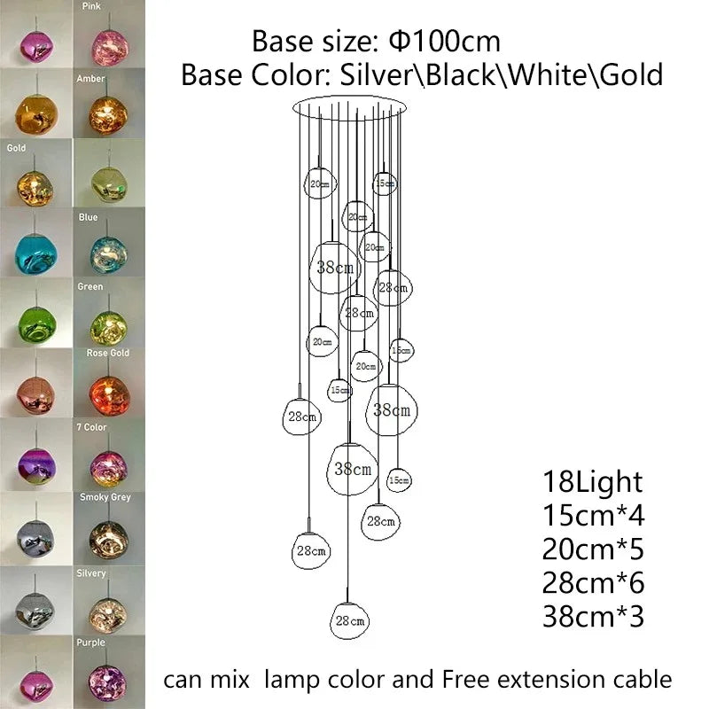 Nordic Ceiling Pendant Lamp Lava LED Pendant Light Modern Light Lighting Living Room Indoor Decor Home Fixtures Kitchen Hanging