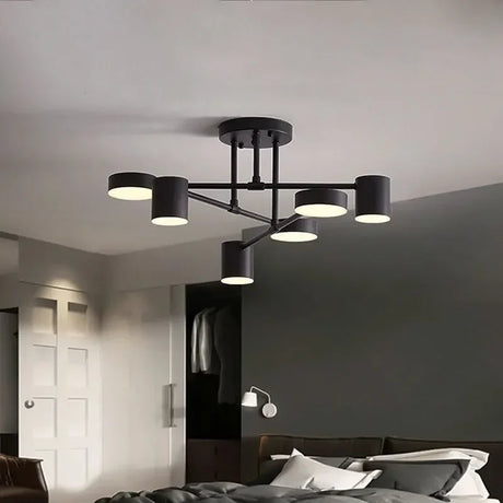 LED Chandelier Modern Semi Black White Gold Luster Ceiling Light For Dining Living Rooms Bedroom Indoor Decors Lamps