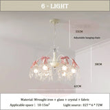 French Crystal Chandeliers Bedroom Living Room Dining Room Lamps Pink Bow Baby Room Princess Room Girl Bedroom Decor Chandelier