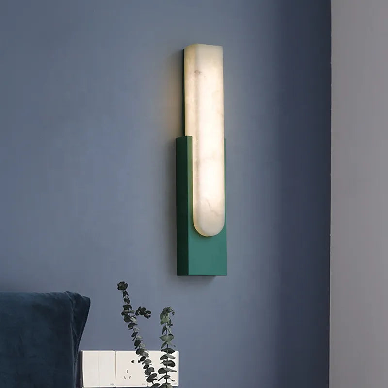 Nordic modern bedroom bedside wall mounted Fixture sconces lamps led marble simple creative grey metal home decors wall light