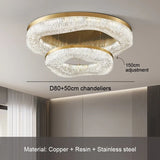 Luxury Gold Lustre Crystal Chandelier Rounded Copper Ceiling Lamp for Dining Living Room Bedroom Home Decoration