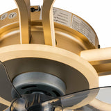 20 Inch Bladeless Ceiling Fan with Light and Remote Control 3 Light Color 3 Wind Speed Timing Silent Gold Enclosed Ceiling Fan