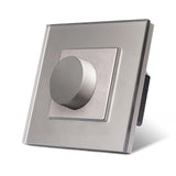 Dimmer Light Switch Rotary Knob Glass Frame Panel Mechanical LED Dimmable Switch Wall Mounted Switches EU Russia Switches