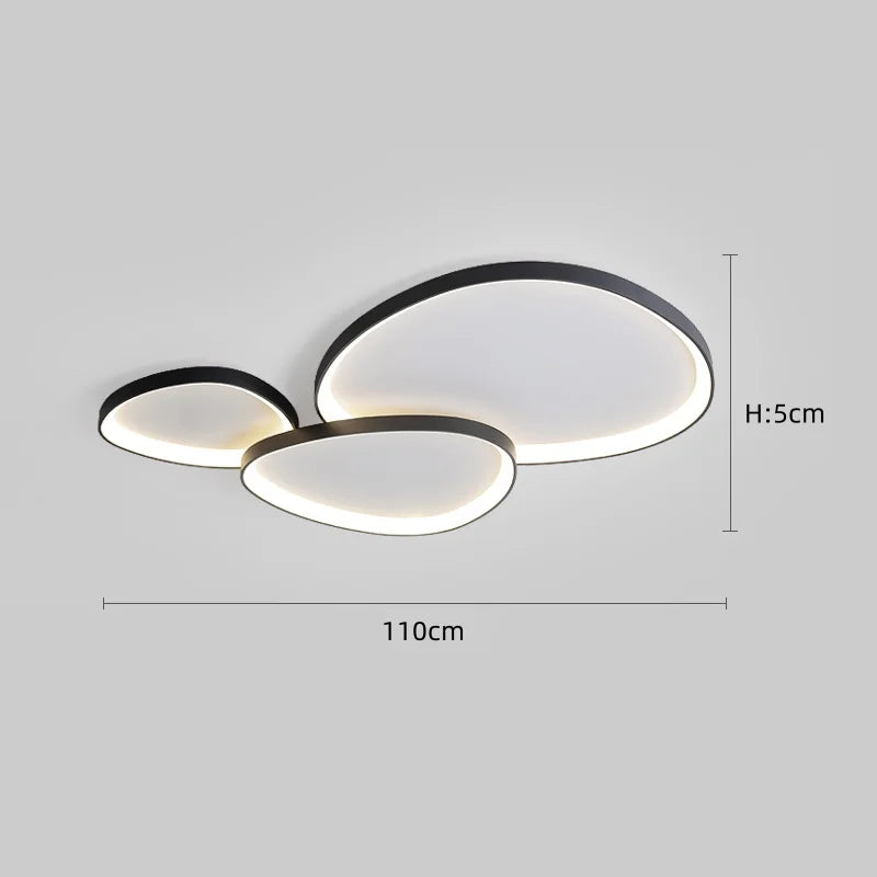 Nordic Minimalist LED Ceiling Light - Dimmable Chandelier for Living Room