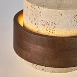 Led Pendant Lamp Bedroom Beside Chandelier Small Stone Light Wood Walnut Color Hanging Lighting Fixture Retro Bar Restaurant