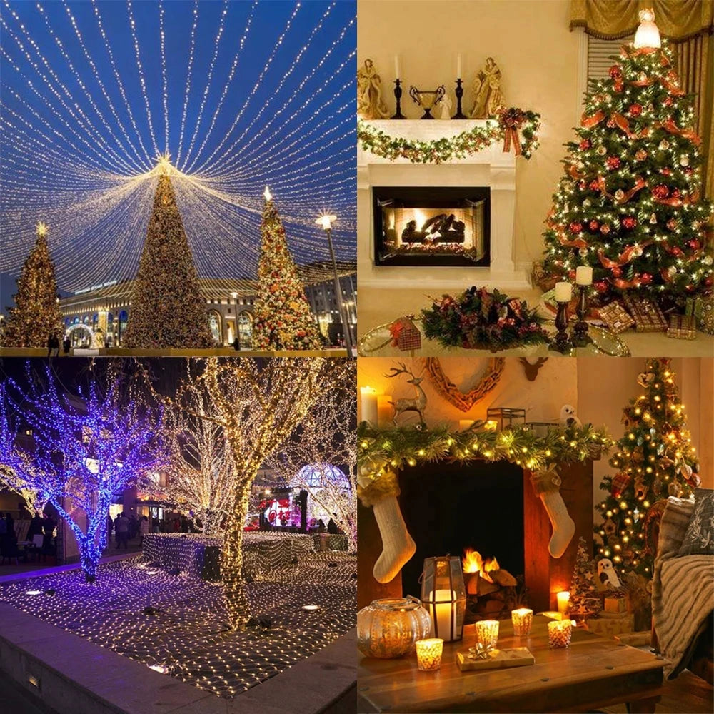 Led String 100m 50m 30m 20m 10m 5m Lights Christmas EU Plug 220v Led Garland Led String Lights Outdoor Christmas Lights
