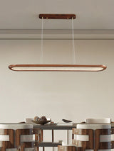 Modern Home Decoration Wooden Ceiling Chandelier Led Black Walnut Long Pendant Lamp for Dining Room Bar