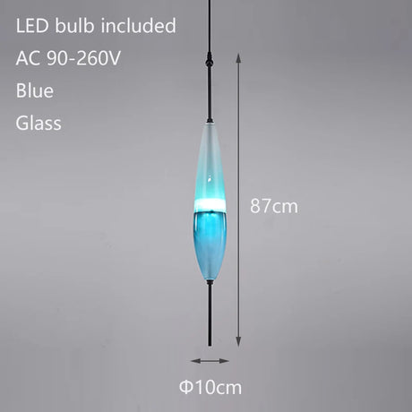 Wonder Glass Night Flow Bespoke Glass pendant light teardrop-shaped Blue pendant light art deco Italian Replica designer Lamp