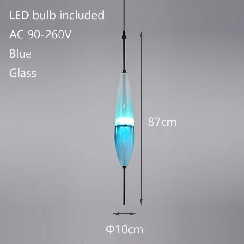 Wonder Glass Night Flow Bespoke Glass pendant light teardrop-shaped Blue pendant light art deco Italian Replica designer Lamp