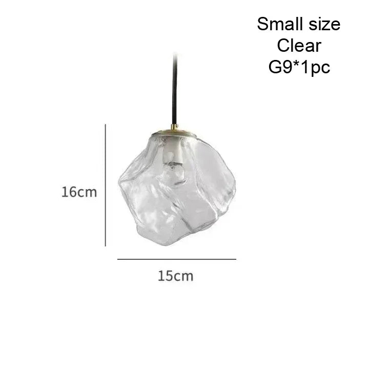 Ice Crystal Pendant Lamp Nordic Minimalism Bedside Restaurant Mirror Front Atmosphere Droplight Glass Stone Ceiling Chandelier