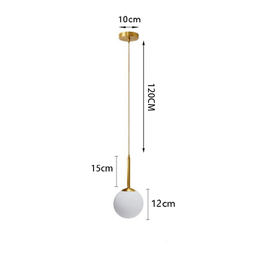 Modern simple Coppery Restaurant Pendant light luxury Bedside Nordic designer Creative personalized Acrylic ball G9 Hanging lamp