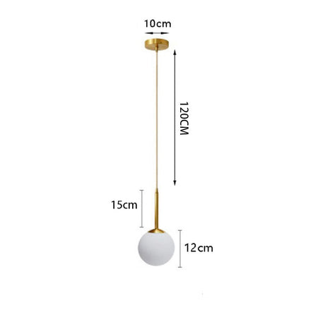 Modern simple Coppery Restaurant Pendant light luxury Bedside Nordic designer Creative personalized Acrylic ball G9 Hanging lamp