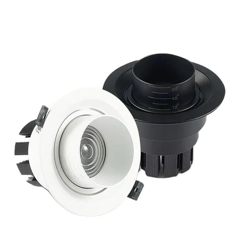 Style Zoom Beam Angle Adjustable 15-60 Degree Recessed Dimmable LED Downlight 10W 12W 15W 18W 20W 24W COB Ceiling Spot Light