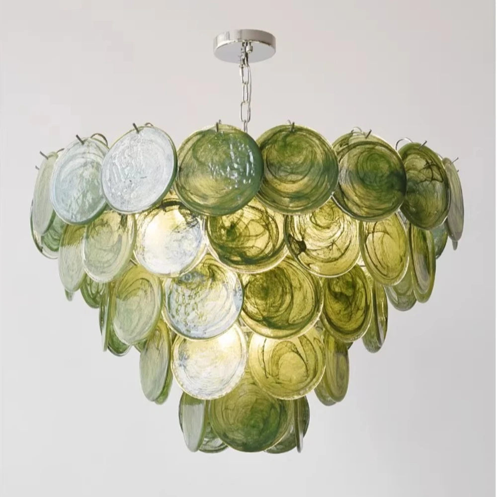 French Glass Chandelier Simple Crystal Pendant Light for Living Room Bedroom Dining Room Home Decor Indoor Lighting Hanging Lamp