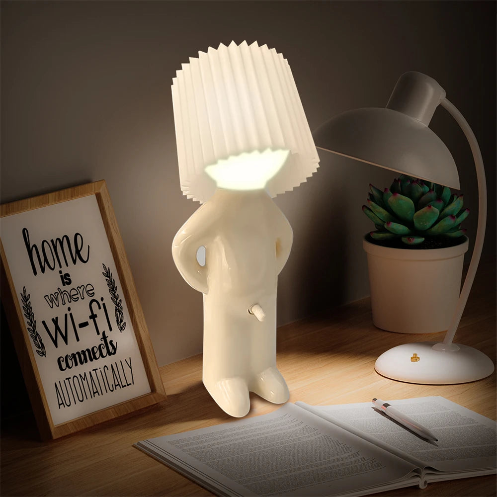 5colors LED Naughty Boy Night Light Reading Desk Lights Bedside Switch for Children Bedroom decoration Lamp Bedside lighting