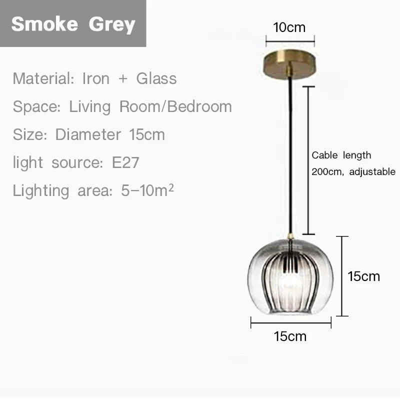 Modern Glass Pendant lamp Nordic Suspension Chandeliers for Living Dining Room Kitchen Bedside Hanging Lamp Fixture Luster
