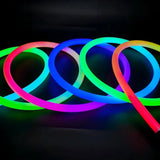 22mm 360-Degree WS2811 DC24V RGB Neon Flex Light (40 Pixels/m, Double PCBA) - IP67 Waterproof Black Sleeve Smart Tube