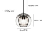 Nordic LED Loft Pendant Light Glass Amber/Clear Hanging Lighting Fixture Industrial Pendant Lamp for Kitchen Living Room Modern