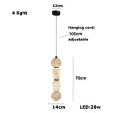 Modern Natural Alabaster Linear LED Chandelier - Brass & Marble Hanging Pendant Lamp for Dining Table, Kitchen Island & Living Room