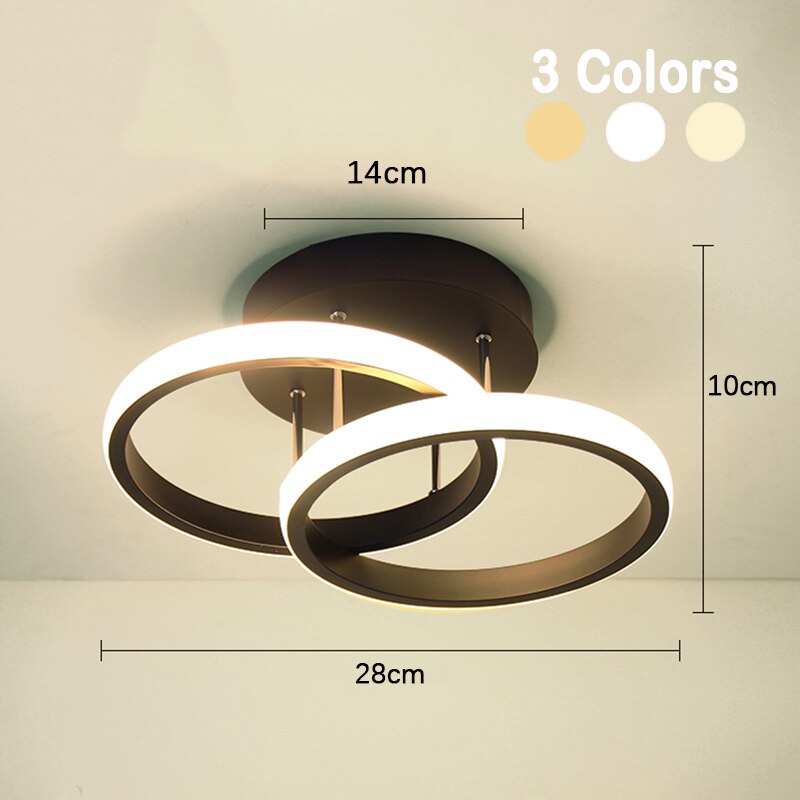 Household LED Chandelier Three Colors Lamp Modern Style Ceiling Lamp Bedroom Light Surface Installation 220v Dining Room Lamp