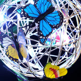 Outdoor Solar Metal Butterfly Pendant Light - Waterproof Hanging Weaving Mesh Ball