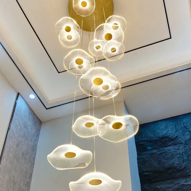 Designer Led Pendant Lamps Acrylic For Living Dining Room Staircase Chandelier Home Decor Accessories Hanging Lighting Fixtures