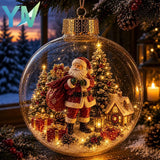 1-5pcs Christmas Tree Ornament Clear Xmas Ball Transparent Hanging Pendant Creative Sports for Holiday Party Home Gift