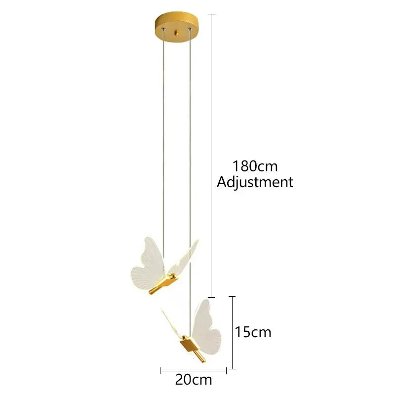 Butterfly LED Pendant Lights Ceiling Hanging Lamps Bedside Suspension Luminaire Living Room For Home Decoration Indoor Lighting