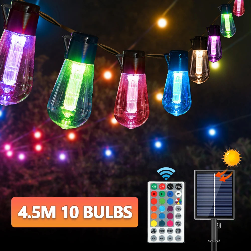 Color Changing String Lights Outdoor/Indoor Waterproof S14 Hanging Lights With remote Backyard Cafe Hotel Party Wedding