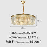 New Modern LED Crystal Chandelier American Living Dining Room Villa Hanging Light Bedroom Ceiling Pendant Lamp Home Decor Lustre