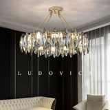 Luxury Crystal Chandelier Living Room High Ceiling Pendant Light Dining Room Hanging Lighting Fixtures Lustre
