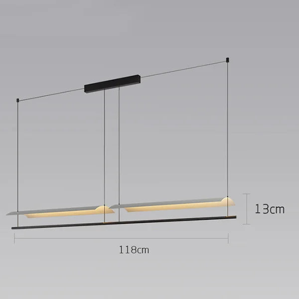Modern WabiSabi Pendant Light Minimalist Long Strip Hanging Lamp Eave Acrylic Chandelier For Dining Living Room Office Kitchen