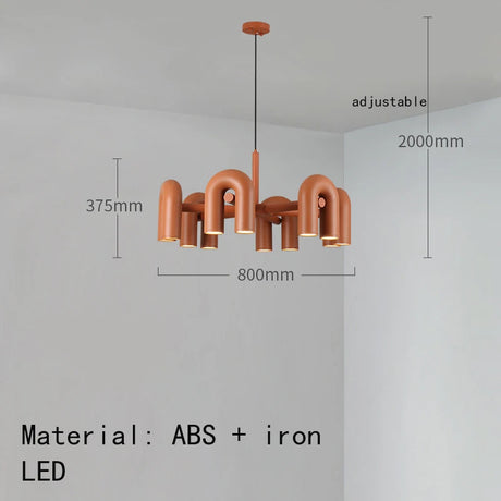 Modern Rotatable LED Pendant Lights Black Orange Gray Metal Dining Room Foyer Bedroom Lamp Fixtures Wire Adjustable