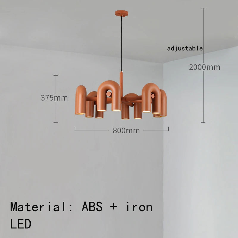 Modern Rotatable LED Pendant Lights Black Orange Gray Metal Dining Room Foyer Bedroom Lamp Fixtures Wire Adjustable